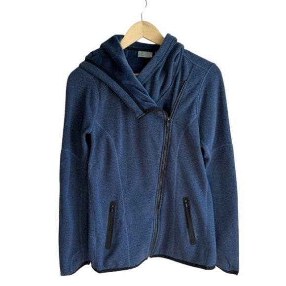 Athleta Daybreak Hooded Jacket Size Small Heather Blue - Picture 2 of 14